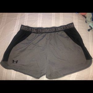 Under Amour Black and Grey Athletic Shorts